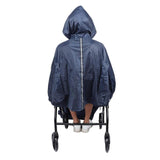 Maxbell Wheelchair Rain Poncho Raincoat for Elderly Men Women Mobility Tool Supplies Navy blue