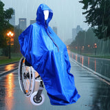 Maxbell Wheelchair Rain Poncho Raincoat for Elderly Men Women Mobility Tool Supplies blue