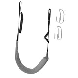 Maxbell Back Traction Belt Back Support Portable Soft Care Lumbar Traction Belt with Hook Grey