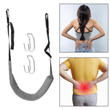 Maxbell Back Traction Belt Back Support Portable Soft Care Lumbar Traction Belt with Hook Grey