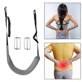 Maxbell Back Traction Belt Back Support Portable Soft Care Lumbar Traction Belt with Buckle Grey