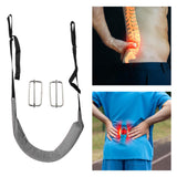 Maxbell Back Traction Belt Back Support Portable Soft Care Lumbar Traction Belt with Buckle Grey