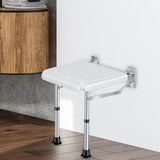 Maxbell Folding Wall Mounted Shower Seat Shoe Stool for Inside Shower Elderly Adults