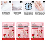 Maxbell 3 Pieces Foot Peel Mask Refreshing for Dry Foot for Women Men Gift Foot Care Rose