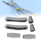 Maxbell Crutch Pads Kit Rubber Replacement Accessories for Patients Elderly Athletes Grey