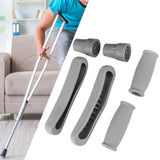 Maxbell Crutch Pads Kit Rubber Replacement Accessories for Patients Elderly Athletes Grey