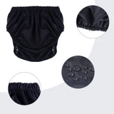 Maxbell Adult Leakproof Incontinence Underwear Reusable for Elderly Disabled Seniors L Black