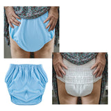 Maxbell Adult Leakproof Incontinence Underwear Reusable for Elderly Disabled Seniors L Blue