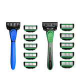 Maxbell 7 Layer Blade Razor Comfort Portable Men Shaver for Father Boys Gift for Men Blue