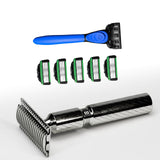 Maxbell 7 Layer Blade Razor Comfort Portable Men Shaver for Father Boys Gift for Men Blue