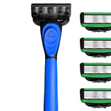 Maxbell 7 Layer Blade Razor Comfort Portable Men Shaver for Father Boys Gift for Men Blue