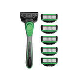 Maxbell 7 Layer Blade Razor Comfort Portable Men Shaver for Father Boys Gift for Men Green