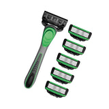Maxbell 7 Layer Blade Razor Comfort Portable Men Shaver for Father Boys Gift for Men Green