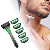 Maxbell 7 Layer Blade Razor Comfort Portable Men Shaver for Father Boys Gift for Men Green