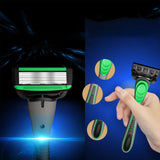 Maxbell 7 Layer Blade Razor Comfort Portable Men Shaver for Father Boys Gift for Men Green