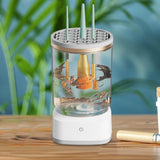Maxbell Electric Makeup Brush Cleaner Machine Cosmetic Brushes Cleaning for Male Salon clear