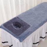 Maxbell SPA Towel with Face Hole Washable for Skin Soft Steam Massage Towel dark gray