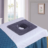 Maxbell SPA Towel with Face Hole Washable for Skin Soft Steam Massage Towel dark gray