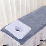 Maxbell SPA Towel with Face Hole Washable for Skin Soft Steam Massage Towel white