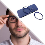 Maxbell Armless Reading Glasses Compact Nose Clip on Reader for Watching TV Shopping dark blue
