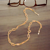 Maxbell Glasses Chain Holder Acrylic Sunglasses Lanyard for Office Photo Props Beach Champagne