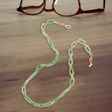 Maxbell Glasses Chain Holder Acrylic Sunglasses Lanyard for Office Photo Props Beach Green