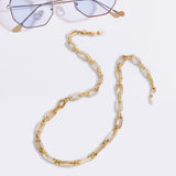 Maxbell Glasses Chain Holder Acrylic Sunglasses Lanyard for Office Photo Props Beach Beige white