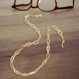 Maxbell Glasses Chain Holder Acrylic Sunglasses Lanyard for Office Photo Props Beach Beige white