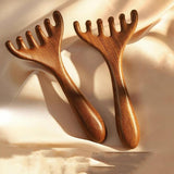 Maxbell Manual Head Massager Portable Guasha Scraping Brush for Home Women Men Hotel 14.5x7cm