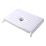 Maxbell Cotton Massage Table Face Hole Towel with Face Breath Hole for SPA Bed Table White