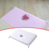 Maxbell Cotton Massage Table Face Hole Towel with Face Breath Hole for SPA Bed Table White