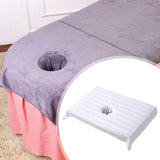 Maxbell Cotton Massage Table Face Hole Towel with Face Breath Hole for SPA Bed Table White