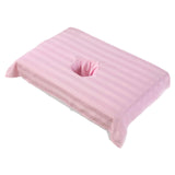 Maxbell Cotton Massage Table Face Hole Towel with Face Breath Hole for SPA Bed Table Pink