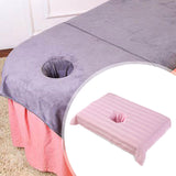 Maxbell Cotton Massage Table Face Hole Towel with Face Breath Hole for SPA Bed Table Pink