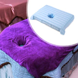 Maxbell Cotton Massage Table Face Hole Towel with Face Breath Hole for SPA Bed Table Light Blue