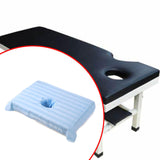 Maxbell Cotton Massage Table Face Hole Towel with Face Breath Hole for SPA Bed Table Light Blue