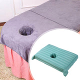 Maxbell Cotton Massage Table Face Hole Towel with Face Breath Hole for SPA Bed Table Green