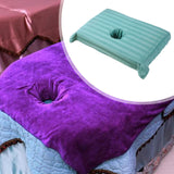 Maxbell Cotton Massage Table Face Hole Towel with Face Breath Hole for SPA Bed Table Green