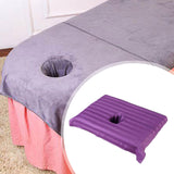 Maxbell Cotton Massage Table Face Hole Towel with Face Breath Hole for SPA Bed Table Violet