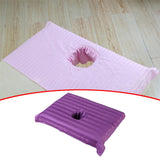 Maxbell Cotton Massage Table Face Hole Towel with Face Breath Hole for SPA Bed Table Violet