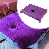 Maxbell Cotton Massage Table Face Hole Towel with Face Breath Hole for SPA Bed Table Violet