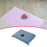 Maxbell Cotton Massage Table Face Hole Towel with Face Breath Hole for SPA Bed Table Blue