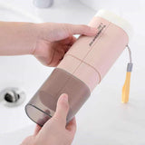 Maxbell Toothbrush Holder Portable Modern Rinse Mouthwash Cup for Hotel Home Outdoor Pink