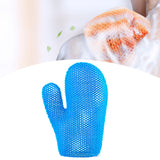 Maxbell Honeycomb Cleaning Bath Gloves Bath Washcloth Scrubber Reusable Scrub Gloves blue Finger