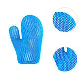 Maxbell Honeycomb Cleaning Bath Gloves Bath Washcloth Scrubber Reusable Scrub Gloves blue Finger