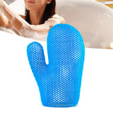 Maxbell Honeycomb Cleaning Bath Gloves Bath Washcloth Scrubber Reusable Scrub Gloves blue Finger