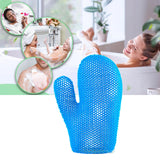 Maxbell Honeycomb Cleaning Bath Gloves Bath Washcloth Scrubber Reusable Scrub Gloves blue Finger