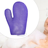 Maxbell Honeycomb Cleaning Bath Gloves Bath Washcloth Scrubber Reusable Scrub Gloves purple Figure