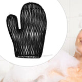 Maxbell Honeycomb Cleaning Bath Gloves Bath Washcloth Scrubber Reusable Scrub Gloves black Figure