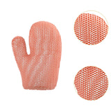 Maxbell Honeycomb Cleaning Bath Gloves Bath Washcloth Scrubber Reusable Scrub Gloves pink Figure